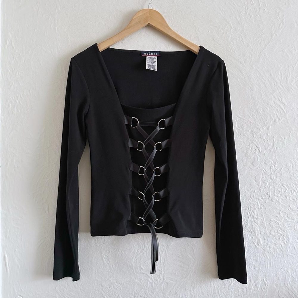 Y2K Black Corset Top Size L
